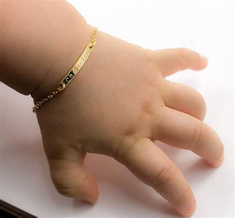 baby bracelet with name engraved.